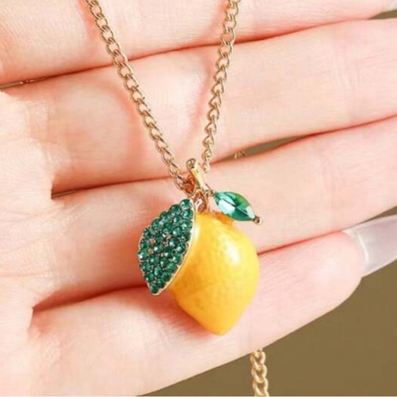 Cubic Zirconia Lemon Necklace - Picture 4 of 7
